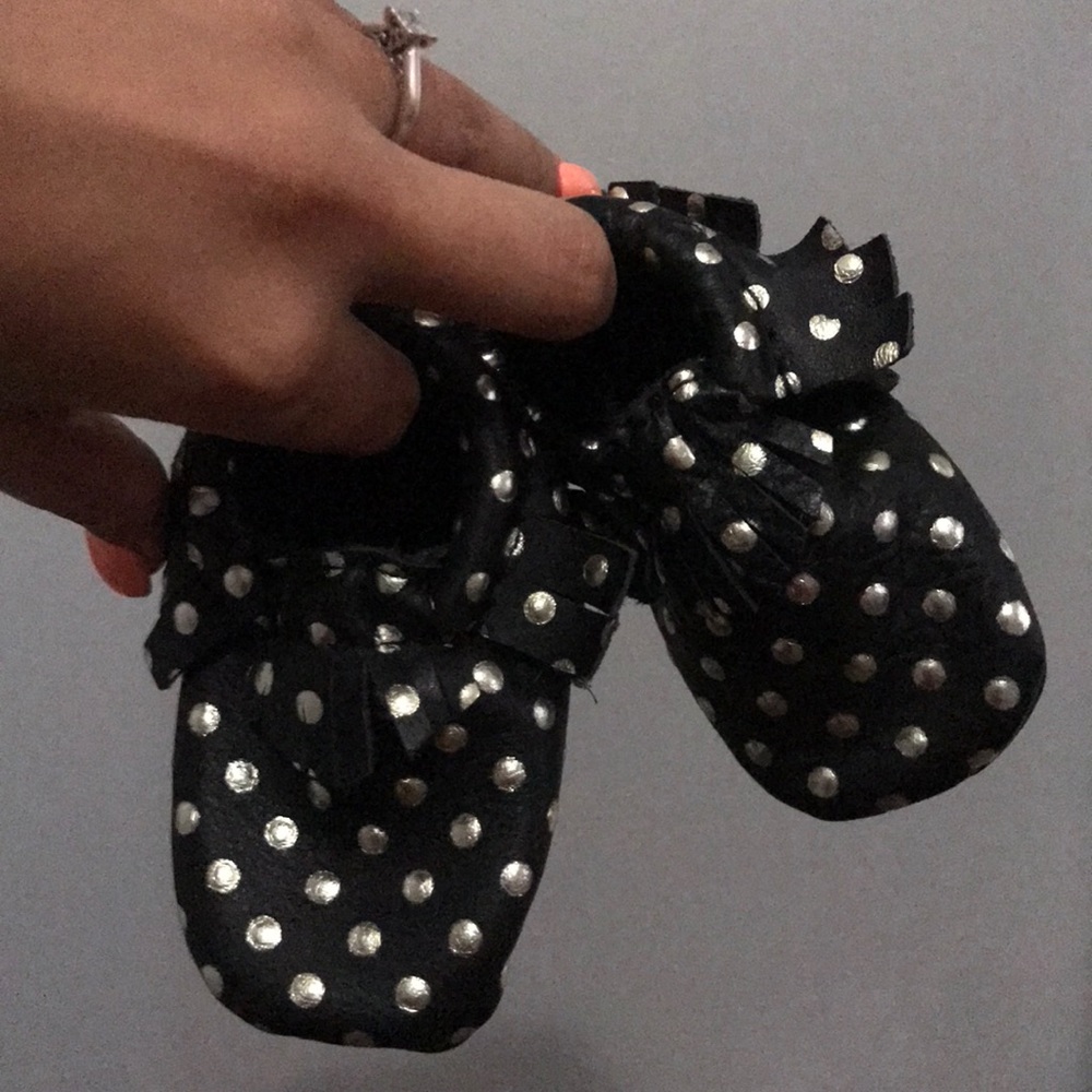 Polka dot moccasins